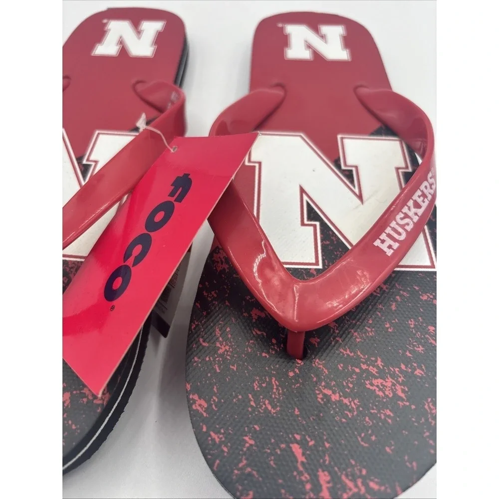 Foco Nebraska Cornhuskers Unisex Flip Flops Size Adult Medium‎